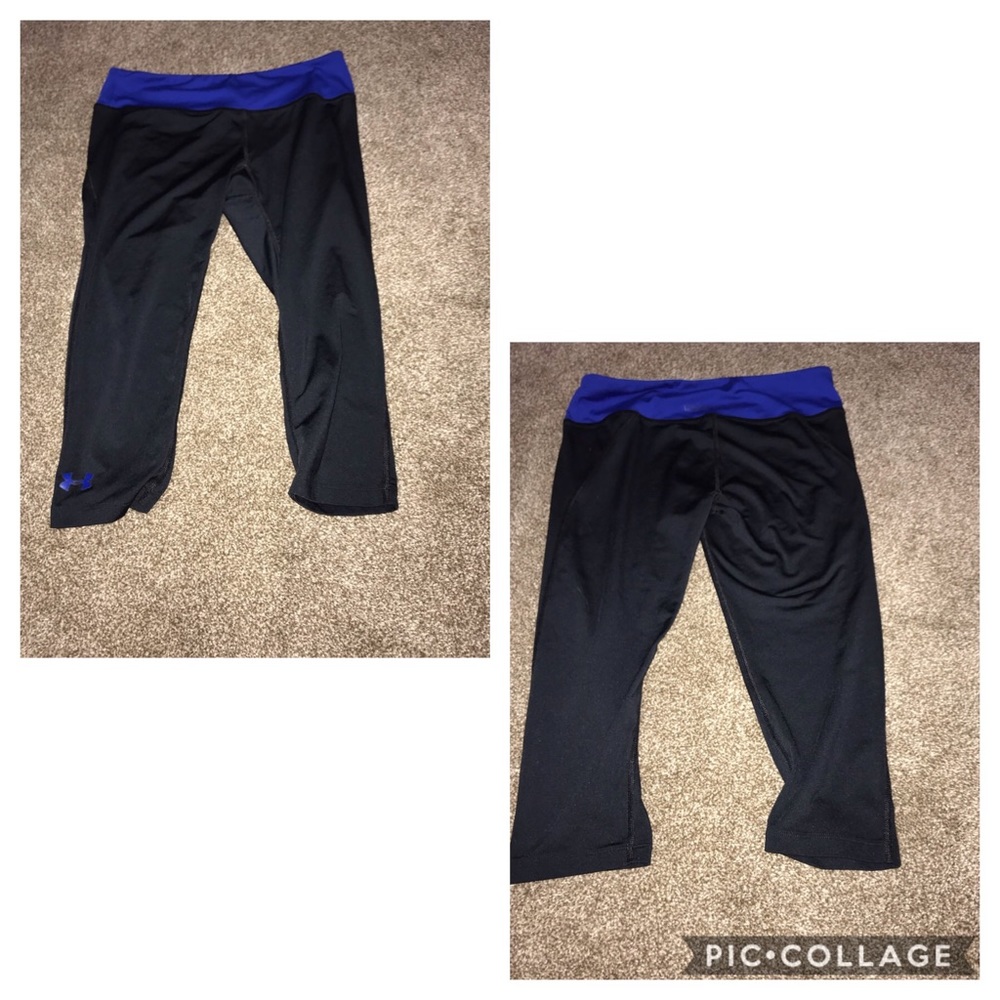 Blue and black capris
